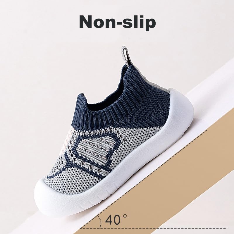 Baby Slip-on Sneakers Toddler Walking Sock Shoes Girls Boys Non-Slip Breathable Mesh Tennis Shoes 2 Pairs4
