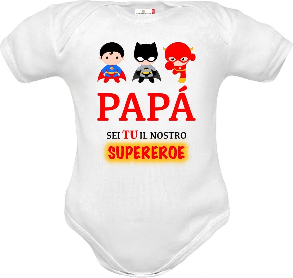 body neonato frase dedica per papà, ideale come regalo nascita, compleanno e festa del papà