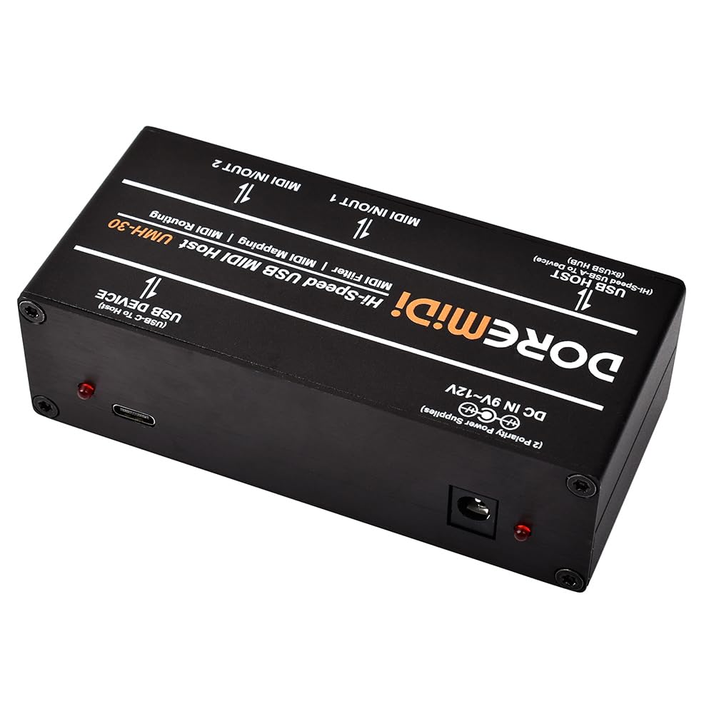 USB de alta velocidad HOST 3G MIDI Host Interfaz Box MIDI USB a MIDI Converter cuenta con USB 2.0 de alta velocidad (UMH-30)