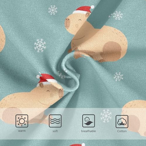 Wusikd Capybara Red Hat Girls' Underwear Cotton Snowflakes Girls Briefs Soft Toddler Underwear 5T3