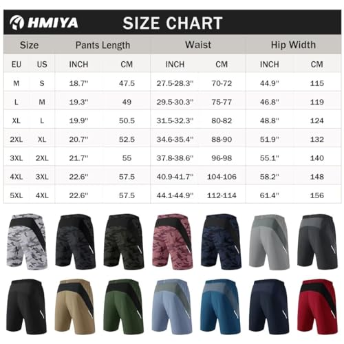 HMIYA Herren Sport Shorts Kurze Hose Schnell Trocknend Sporthose Leicht mit Reißverschlusstasche(Camo Rosa,EU-2XL/US-XL)