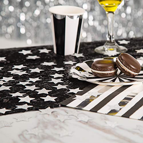Image of MOWO Silver Star Confetti Table Decoration, 1.2'', 200pc | 200pc, Wedding Party Decor, Table Decor