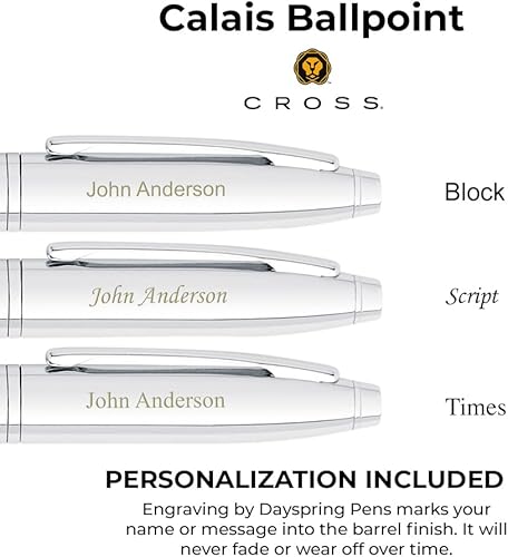 Miniatura 3 de Bolígrafo cruzado personalizado  Bolígrafo Cross Calais cromado lustroso Grabado personalizado con tu nombre o mensaje Regalo para un hombre o mujer