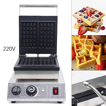 1500W Kommerzielle Waffeleisen Nonstick Waffelautomat für 2 Waffeln mit 5 Min Timer & 50-300℃ Waffeleisen Elektrische Waffle Maker Maschine Elektrogrill – Bild 4