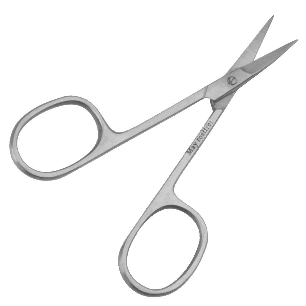 May - Ciseaux à cuticules pour gauchers - Courbes Planche - Acier inoxydable
