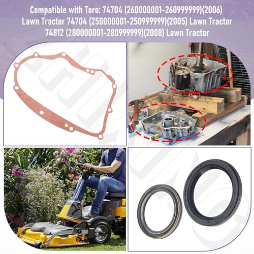 Image of 594195 Crankcase Gasket 795387 Oil Seal Kit Compatible with B&S Toro 40F777, 40G777, 74592, 74704, Replace 690945, 697227, 273488, 697227 etc.