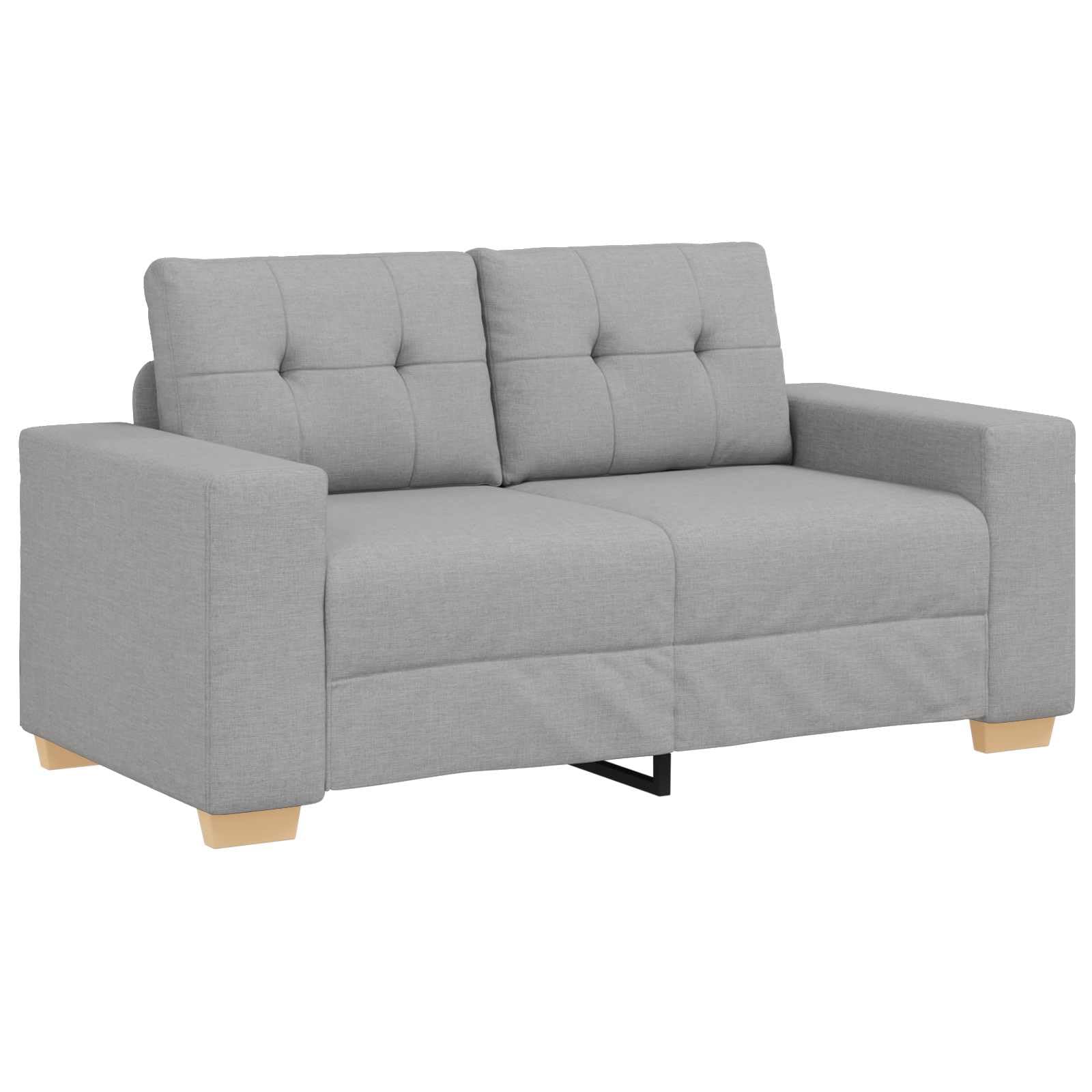 Zestaw sof, szary, mieszanka lnu, 2-osobowa i 3-osobowa kanapa do salonu, nowoczesny design, rama ze sklejki, trwała, łatwa w pielęgnacji