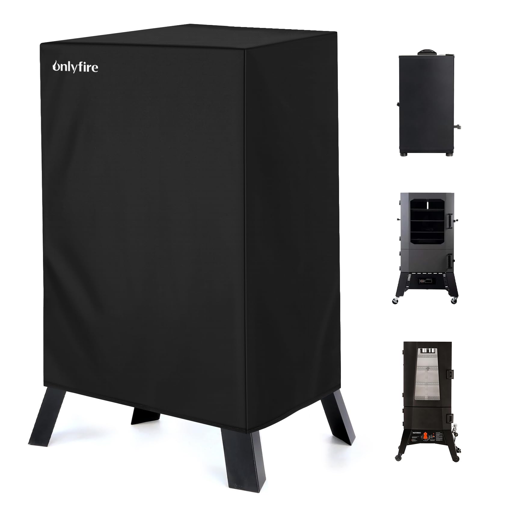 only fire Grill Cover for Masterbuilt 40 Inch Propane Smoker, Heavy Duty Waterproof Replacement Cover, Black