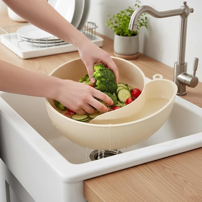 Sink Drain Basket Snail Shaped Fruit Vegetable Washing Basket for Strawberry Creamy White,Home & Garden,Kitchen, Dining & Bar,Kitchen Tools & Gadgets,Colanders, Strainers & Sifters