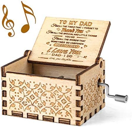 Image of Zesta Daugther to Dad Wooden Musical Box Gift | Vintage Music Crank Mini Collectible for Girlfriend, Boyfriend, Husband, Wife | Unique Musical Gifts for Music Lovers | Classic Wooden Box