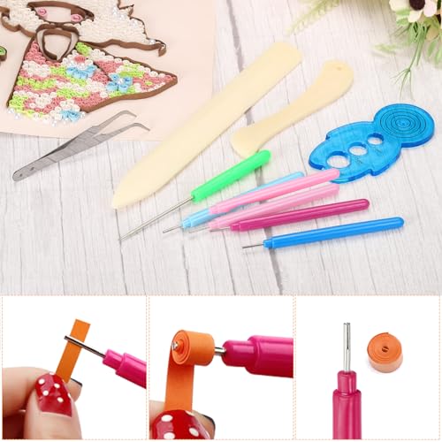 PATIKIL 10Pack Papier Rüschen Geschlitzt Ringeln für DIY Kunstgewerbe Blau Rose Rot