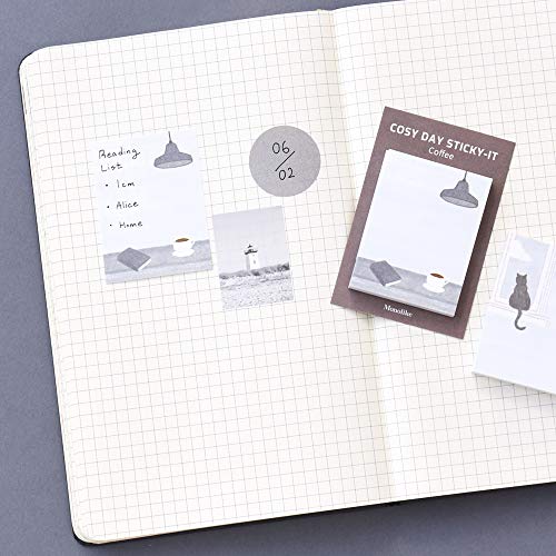 Papier mémo adhésif Monolike mini format : lot de 5 carnets de notes pour décoration - 6