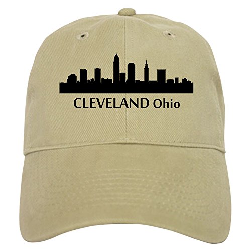 CafePress Cleveland Cityscape Skyline Unique Adjustable Baseball Hat Khaki