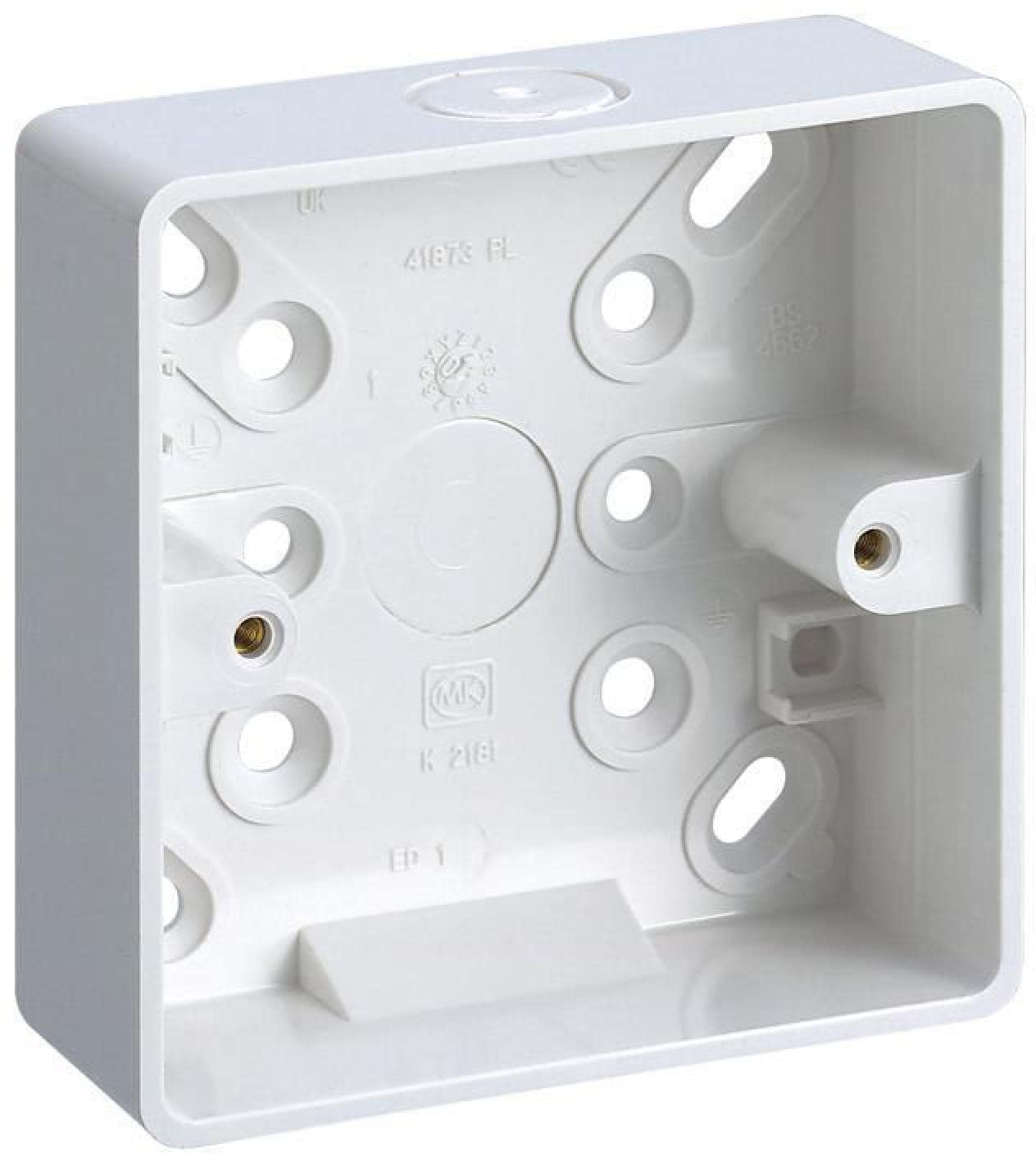Mk White Pvc 32 Mm Surface Box For 1 Gang Logic Plus Power Accessories