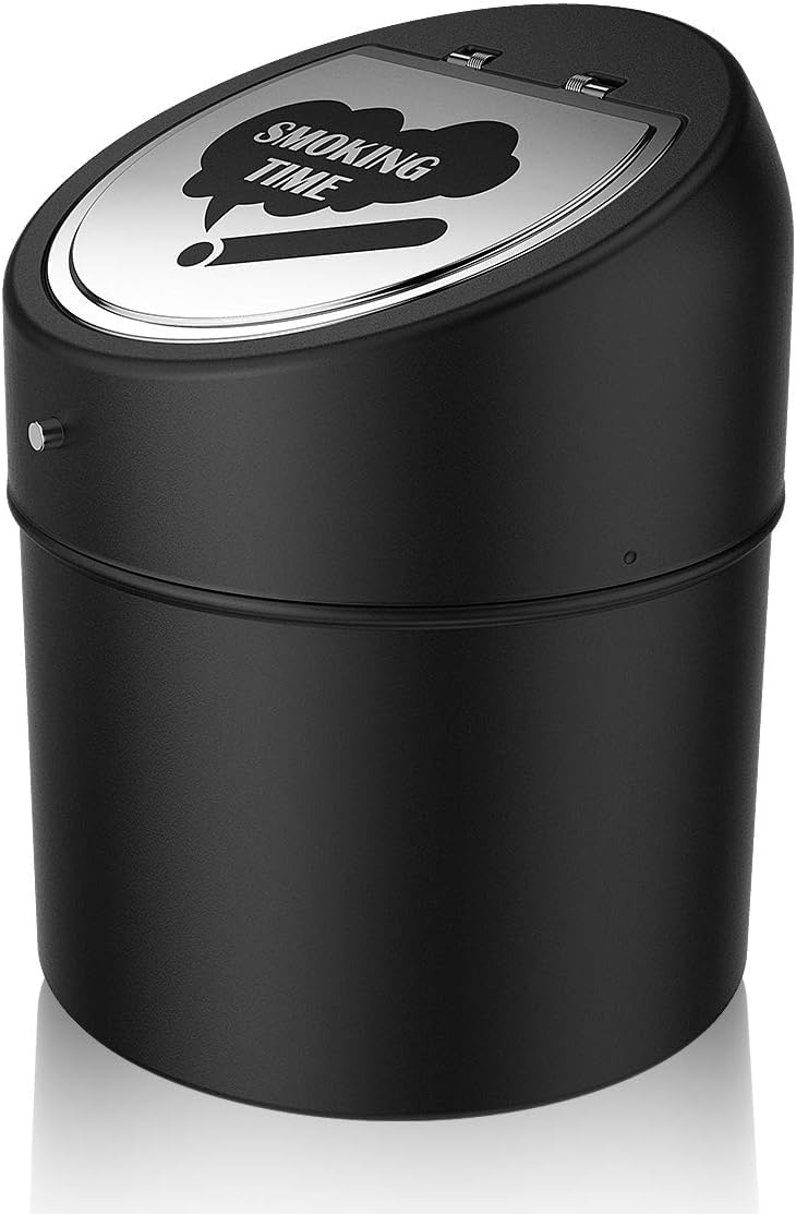 Posacenere Antivento In Acciaio Inox - Con Coperchio, Portatile Per Interni Ed Esterni