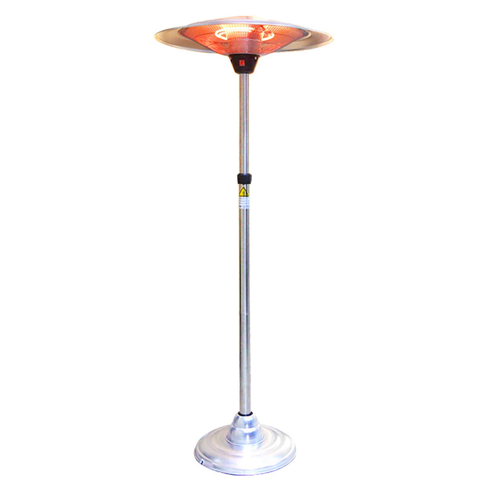 Chauffage Terrasse Électrique de Jardin, Radiateur Extérieur Autoportant en Fibre de Carbone pour Pergola ou Gazebo - 3 Réglages de Puissance - Protection Anti-Dumping