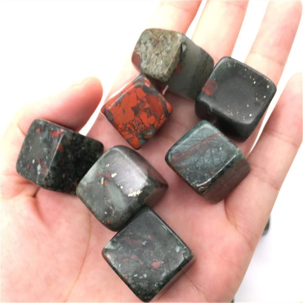 Raumdekoration Natürliche Magie, natürlicher Edelstein, Kristallsteine, Blutstein, Würfel, Trommelstein als Geschenk (Color : 100g, Size : 200g)