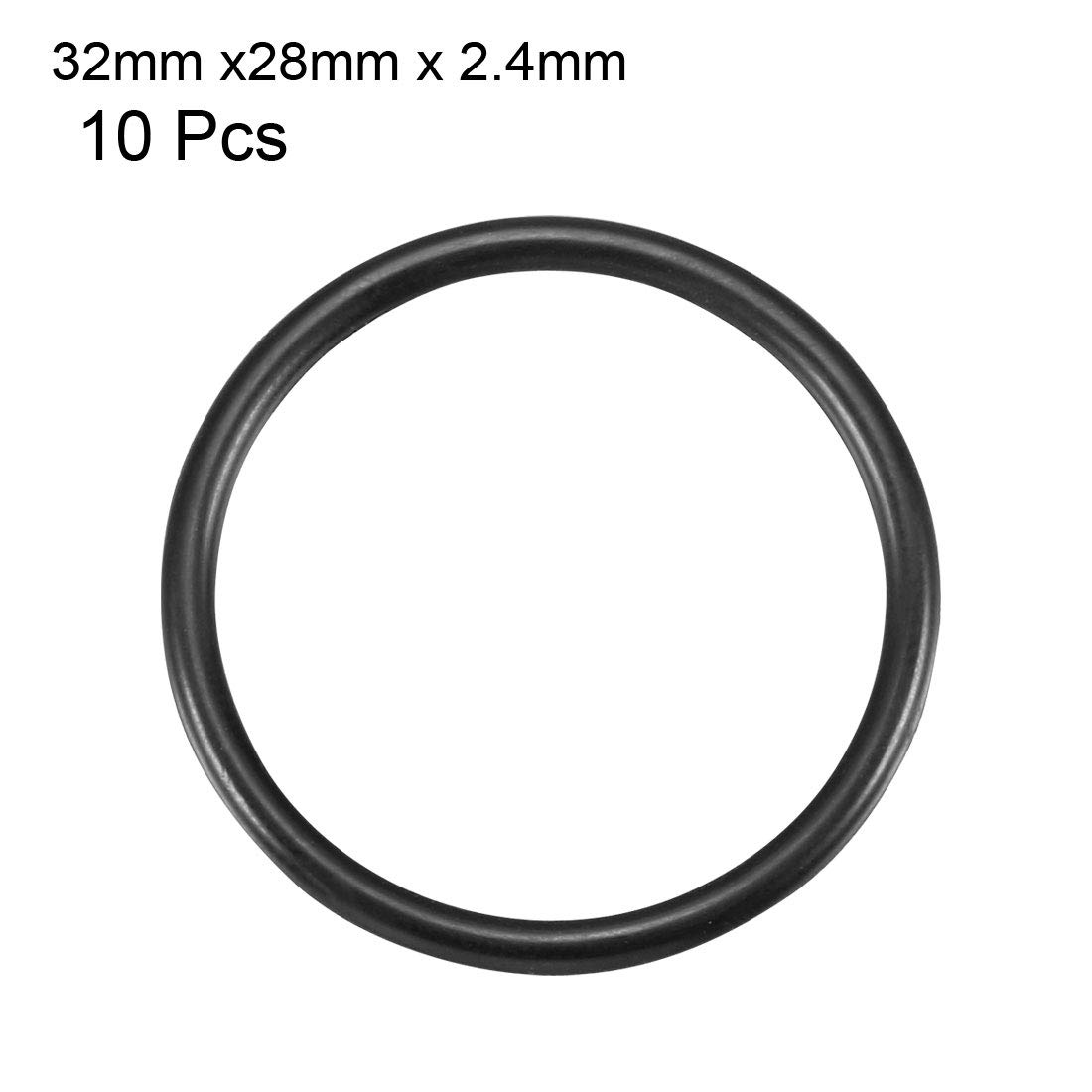 uxcell Nitrile Rubber O-Rings 32mm OD 28mm ID 2.4mm Width, Metric Sealing Gasket, Pack of 10
