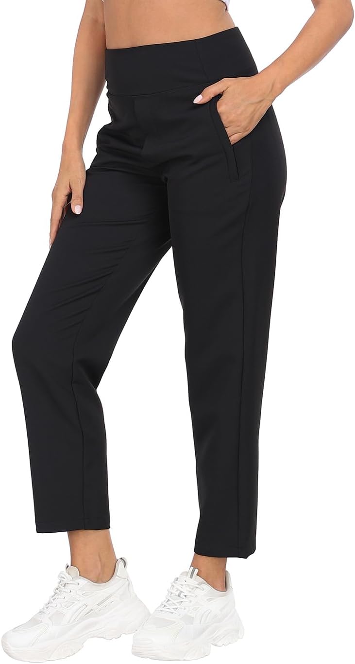 HDE Women's Travel Pants High Waist Stretch Work Golf Hiking Pant with Pockets - Image 5