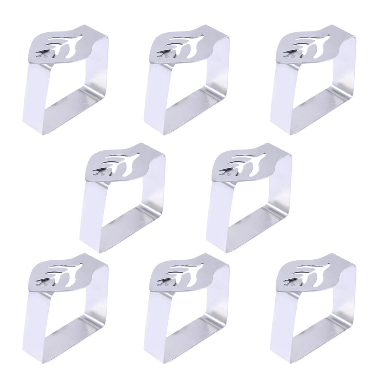 Clip per Tovaglia in Acciaio Inossidabile 8 Pezzi Morsetti a Forma di Foglia, Facili da Usare, Adatti a Spessori Tavolo, per Matrimoni e Buffet