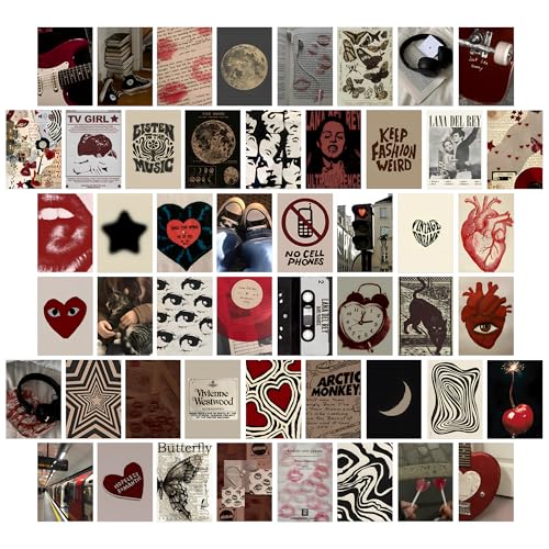 50 Pcs Downtown Girl Room Decor Aesthetic, Y2k Wall Collage Kit Aesthetic Pictures, Coquette Wall Art Posters Prints Y2k Posters for Bedroom, Vintage Pictures Wall Decor for Dorm