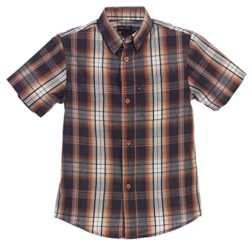 Image of Gioberti Boys Casual Plaid Checked Short Sleeve Button Down Shirt