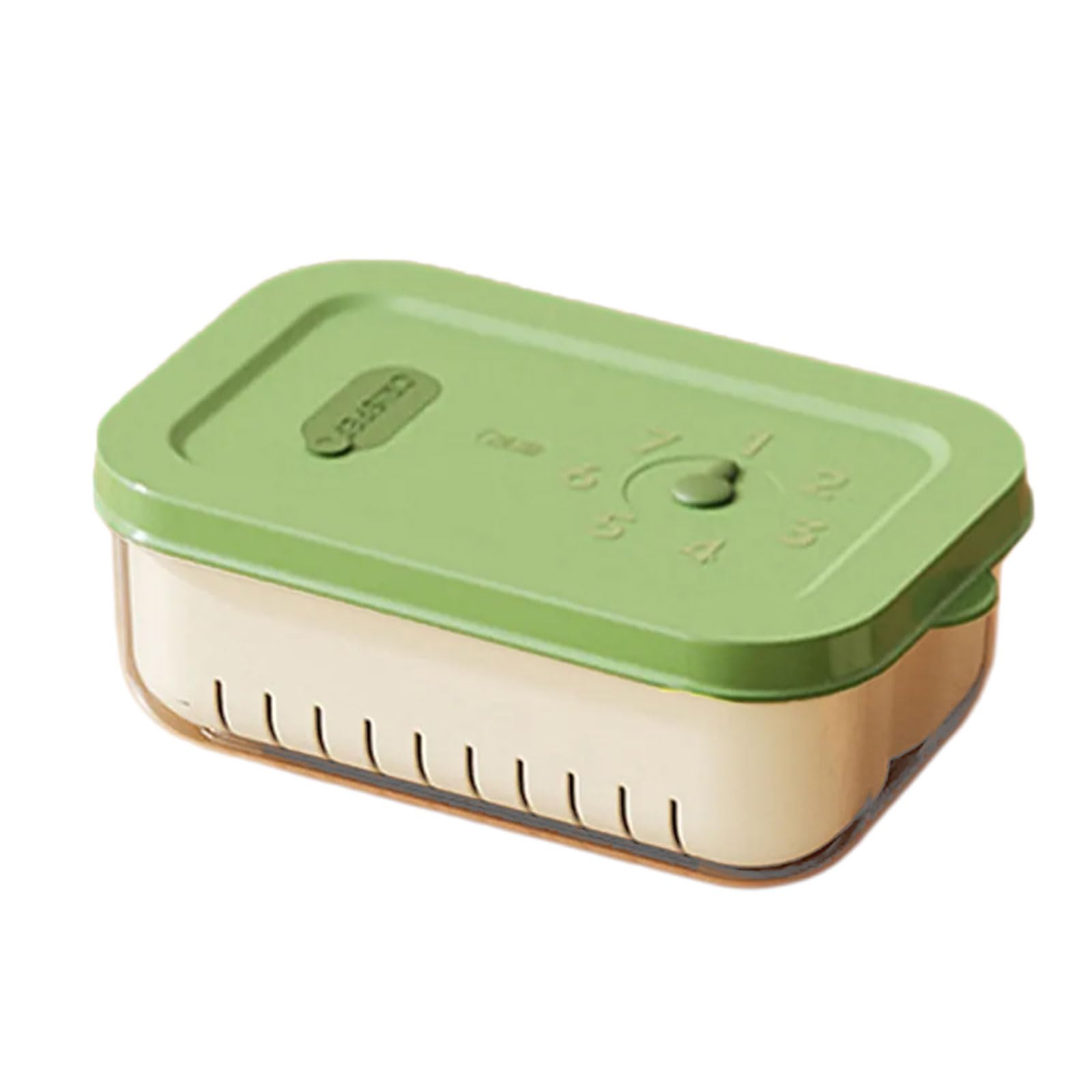Tsophreniq Fruits and Vegetables Container for Refrigerator Space Saving Sealed Box with Drain Basket Produce Organization Case Eating Organiser