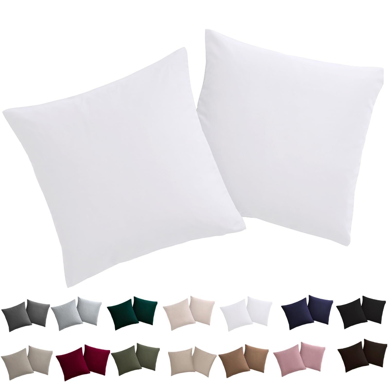 Soifox 2er Set Kissenbezug Mikrofaser weich und angenehm bügelfrei & knitterfrei