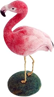 EXCEART Flamingo Felt Animals Needle Felting Craft Kit Needle Felting Starter Kit, Complete Needle Felting Tools Animal Doll Felting Kit with Felting Needles for Felting Beginner Supplies