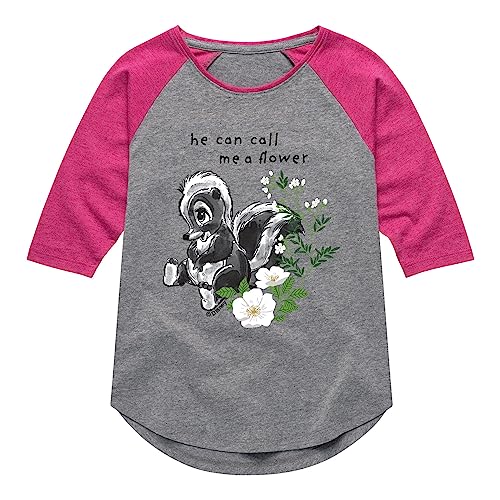 Disney Bambi - Call Me A Flower - Toddler and Youth Girls Raglan Graphic T-Shirt