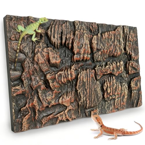 Image of 23.6x17.7in Rock Terrarium Background,3D Reptile Tank Background Board,Amphibian Stereo Backdrop Wall,Lizard Snake Gecko Spider Turtle Fish pet silo Background Decorative Panel(Brown)