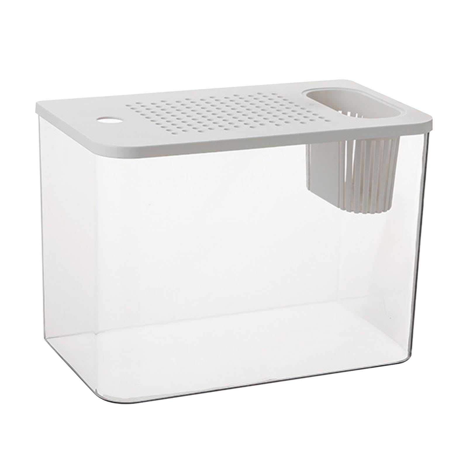 pecera Betta, pecera de Mesa - Acuario con Tanque de Tortugas y Peces Dorados con Pantalla de Escritorio | Acuarios pequeños con Tanque Compacto para Peces pequeños, cría de Tortugas, niños, Adultos