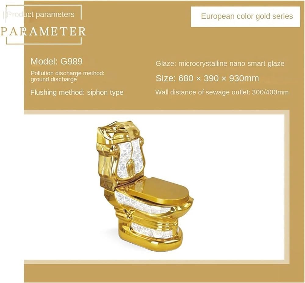 Golden Toilet One Piece Toilet Super Hotel Bathroom Pumping Household Personality Creative Ceramic Toilet