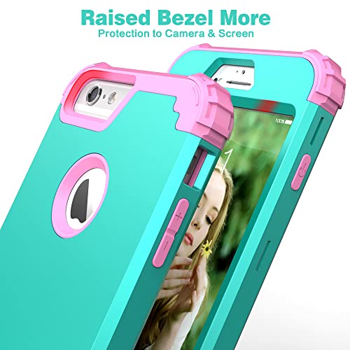 IDweel for iPhone 6S/6 Plus Case with Screen Protector Men, Mint Green/Pink - image 7