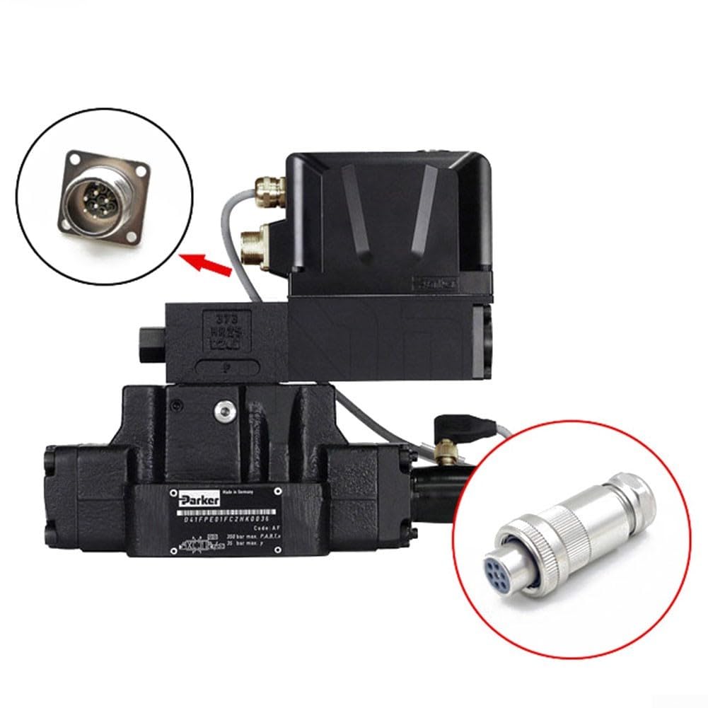 Conector de válvula proporcional de freno, conectores de herramienta de purga de válvula con IP67 clasificado 4 6 7 opciones de pin para REXROTH para MOOG para PARKER (7pin)