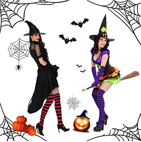 Image of Over Knee Rainbow Thigh High Socks Cosplay Accessories for Women Fashion Wild Long Striped Leg warmers