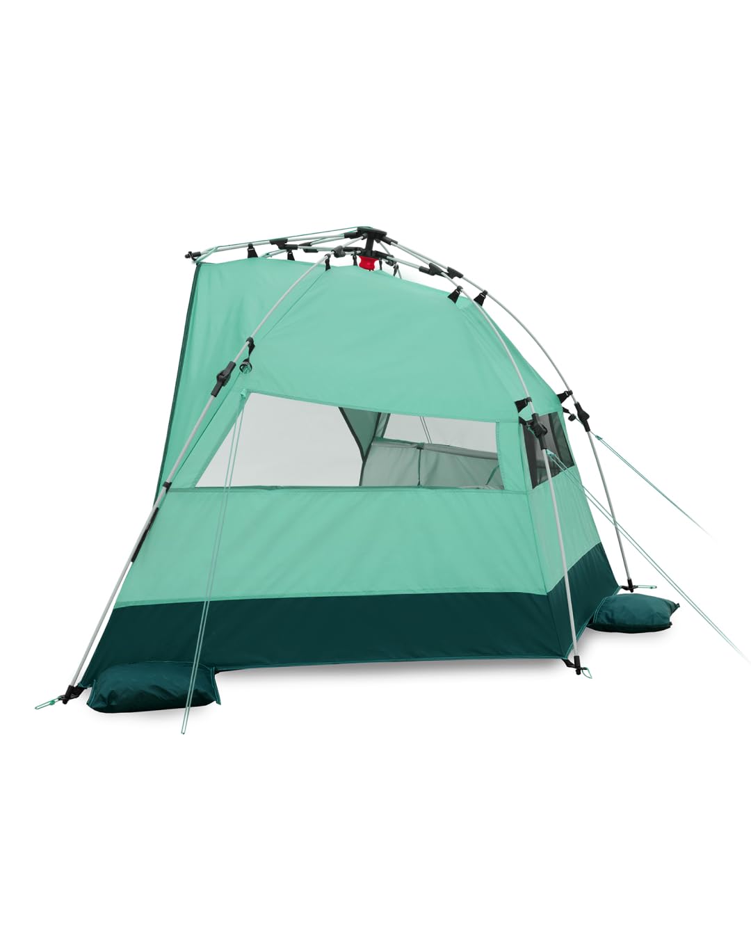 qeedo Quick Bay Tente de Plage (UV80) pour 2 Personnes avec Roll-in-Bag, piquets en Plastique et Cordes d'ancrage - Protection Solaire pour familles, Enfants, bébés ou Chiens - Bahamamint