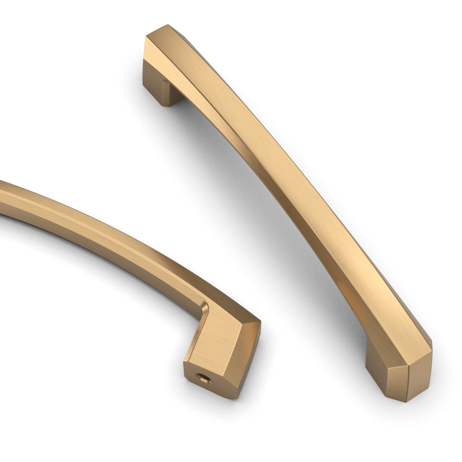 Asidrama 10 Pack 4 Inch(102mm) Champagne Bronze Kitchen Cabinet Handles, Brushed Brass Cabinet Pulls Kitchen Gold Cabinet Hardware for Cupboard Drawer