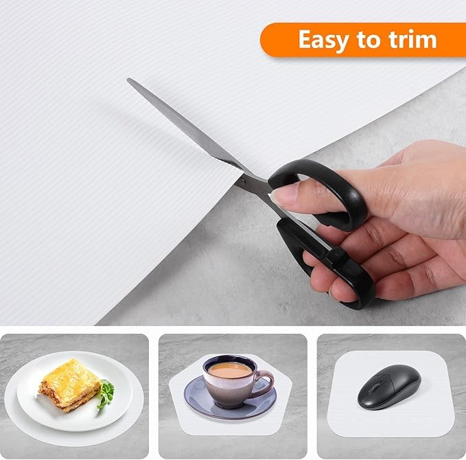 Image of ElastPro (45cm X 10m) FrostyWhite EVA Food Grade Washable Anti Slip Mat /Sheet for Fridge, Shelf Liner, Table, Kitchen Drawer mat (Line FrostyWhite,10 Meter)