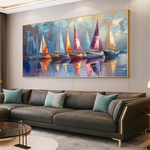 Impression sur toile pastel de haute qualite avec cadre robuste motif ocean