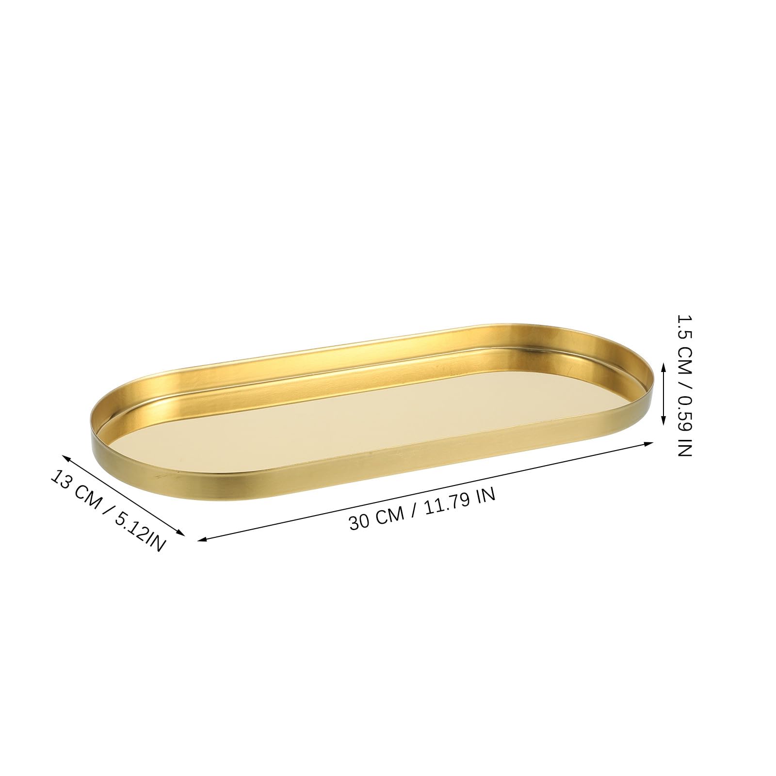 Vassoio Decorativo Dorato in Acciaio Inox, Forma Unica | Toeletta e Cucina, Finitura Semplice ed Elegante, Resistente alla Ruggine, Uso Multiplo