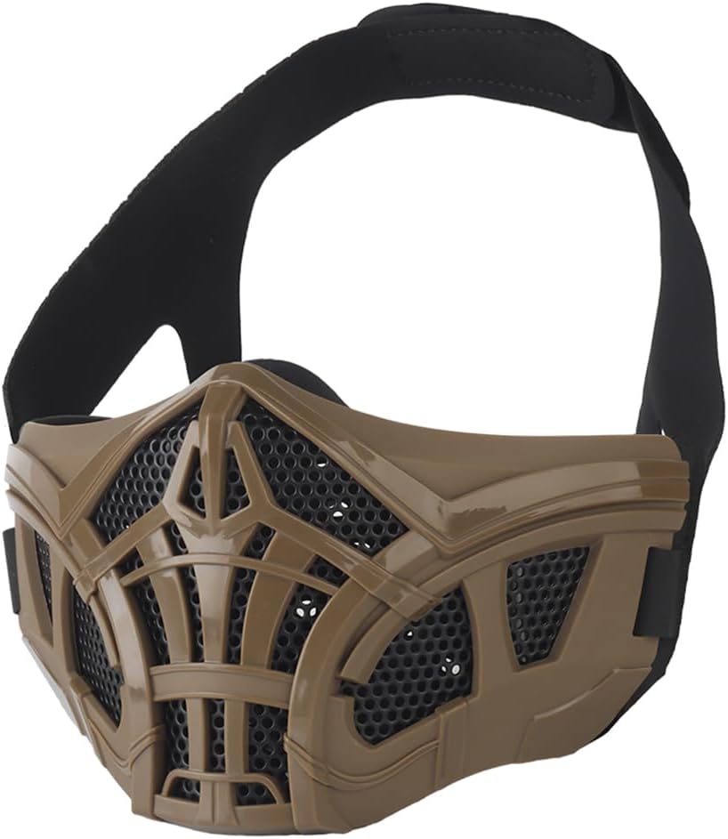 Airsoft Mask Tactical Half Face Mask Adjustable Paintball Mask for Halloween Game BB Hunting Accessories
