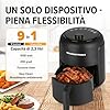 GOURMETmaxx Friggitrice ad aria calda 2,3l | Ideale per friggere, grigliare, arrostire etc. | Preparazione particolarmente povera di grassi | Timer | Spegnimento automatico | 1000W [Nero]