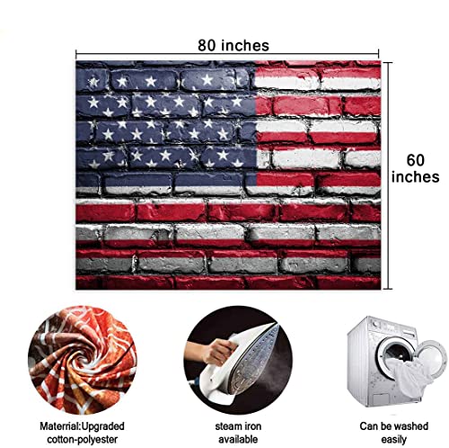 American Flag Brick Tapestry, Vintage Brick Wall Stars And Stripes Usa Flag Wall Hangings Tapestry For Bedroom Living Room Office Dorm Man Cave Background(80X60 Inch) #TOP4