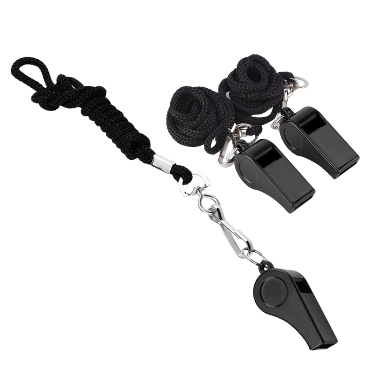BESPORTBLE Loud Referee Whistles Set 3pcs Lifeguard Teacher and Dog Training Whistles on Lanyard