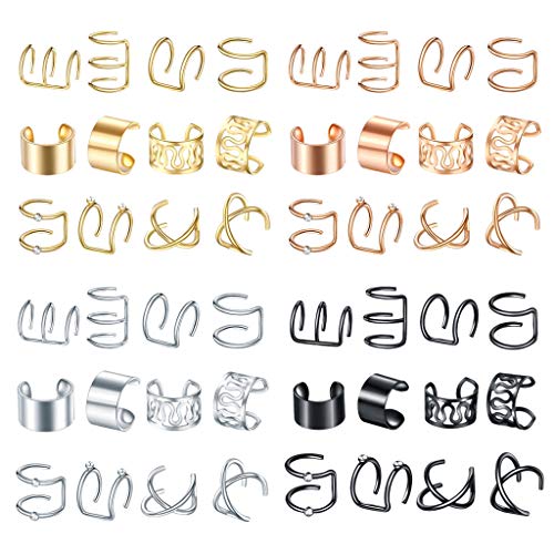 joyMerit 12 peças de argola moderna moderna para orelha sem piercing com clipe de orelha para homens