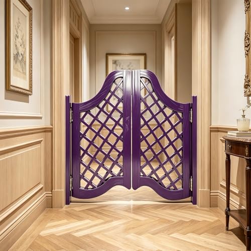 Image of 20 Colors Wood Saloon Swinging Doors, Two-Way Auto Close Swing Doors with Hinges, Rustic Partition Doors for Kitchen, Bar, Cafe, Porch and Stairway(L,32x35.4in(W x H))