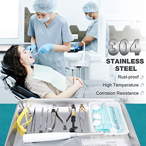 Annwah Medical Surgical Tray 304 Stainless Steel Metal Instrument Tray Surgical Tools Container With Seamless Moderate Height Edge For Dental Tattoo And Surgical Supplies #TOP2