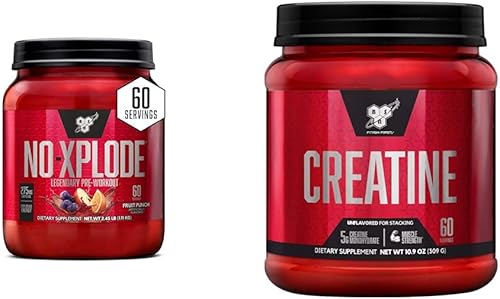 Miniatura 1 de BSN N.O.-XPLODE Suplemento para antes del entrenamiento con creatina, beta-alanina y creatina monohidrato micronizada en polvo, sin sabor,