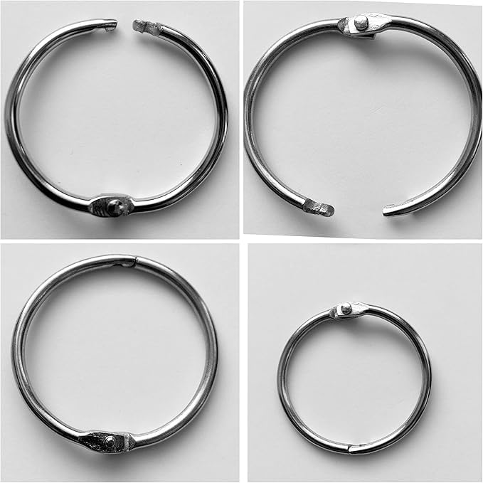 32 mm Metal Book Rings, Loose Leaf Binders Book Rings 20 Pcs Inner Diameter Keychains Binding Ring